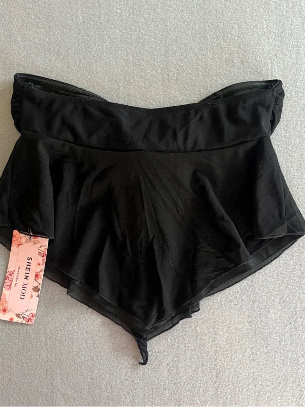 SHEIN Black Strapless Bow Ruffle Blouse - Picture 2 of 6
